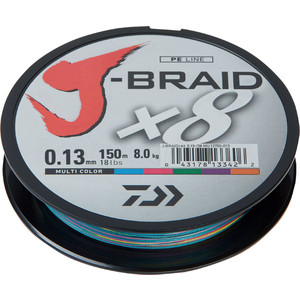 фото Леска рыболовная daiwa плетеная j-braid x8 150м 0,13мм мультиколор