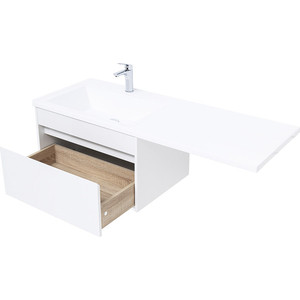 Мебель для ванной Aquanet Токио 130 подвесная, левая, белая, под стиральную машину