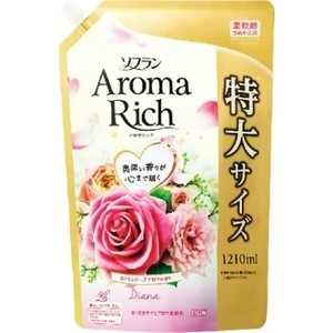 

Кондиционер для белья Lion Aroma Rich ''Diana'' с натуральными маслами розы, персика, малины, ванили, мягкая упаковка 1210 мл, Aroma Rich "Diana" с натуральными маслами розы, персика, малины, ванили, мягкая упаковка 1210 мл
