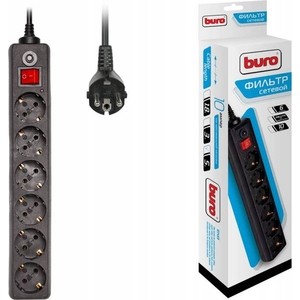 Сетевой фильтр Buro 600SH-5-B 5м (6 розеток) черный сетевой фильтр buro 600sh 3 b 3м 6 розеток коробка