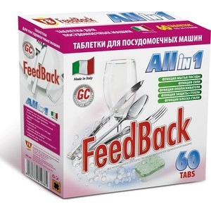 Таблетки для посудомоечной машины (ПММ) FeedBack All in 1,в упаковке 60 шт