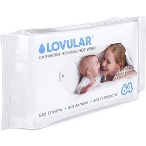 

Влажные салфетки LOVULAR 64 шт, 64 шт