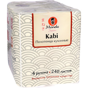 

Полотенца бумажные MANEKI Sumi-e для кухни белые 4 рулона, Sumi-e для кухни белые 4 рулона