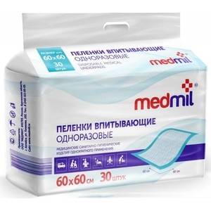 

Пеленки впитывающие MEDMIL 60*60 см Оптима 30шт 4627104-431378, 60*60 см Оптима 30шт 4627104-431378