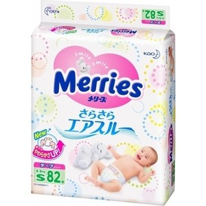 

Подгузники Merries S (4-8 кг) 82 шт 4901301-230812, S (4-8 кг) 82 шт 4901301-230812
