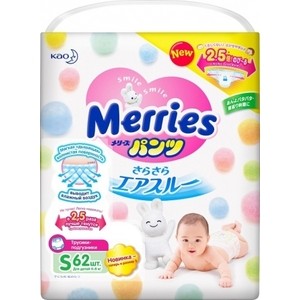 

Трусики Merries S (4-8 кг) 62 шт 4901301-316073, S (4-8 кг) 62 шт 4901301-316073