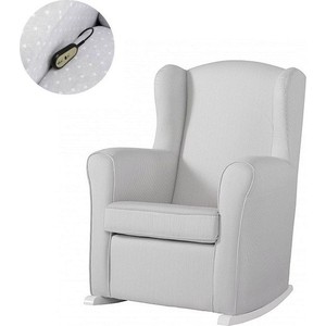 Кресло качалка Micuna Wing/Nanny Relax white/grey искусственная кожа кресло качалка micuna wing nanny chocolate stripes blue