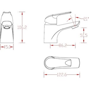 фото Смеситель для раковины zenta рико хром (z2306)