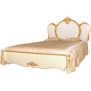 фото Кровать мэри дольче вита сдв-03 180 белый глянец с золотом 180х200 б/м, б/о