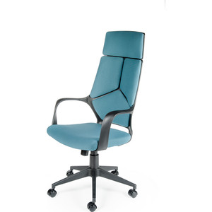 Кресло офисное NORDEN IQ black plastic blue черный пластик/голубая ткань