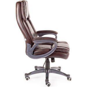 Кресло офисное NORDEN Мэдисон brown серый пластик/темно-коричневая экокожа