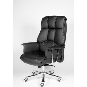 Кресло офисное NORDEN Президент сталь + хром/черная экокожа офисное кресло ch 1300n or 16 иск кожа черная