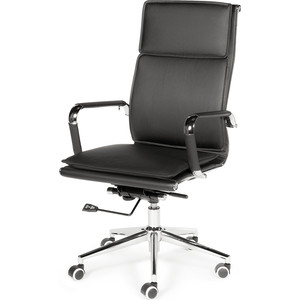 Кресло офисное NORDEN Харман black хром/черная экокожа офисное кресло ch 1300n or 16 иск кожа черная