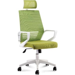 Кресло офисное NORDEN Эрго белый пластик/зеленая сетка/зеленая ткань