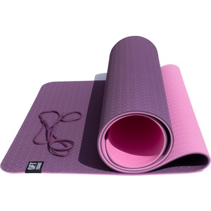 фото Коврик original fit tools для йоги 6 мм двуслойный tpe бордово розовый