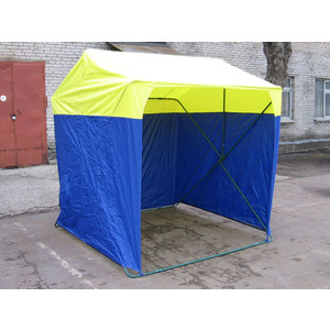 фото Палатка торговая митек 2,0х2,0 p (кабриолет) (зеленый/желтый)