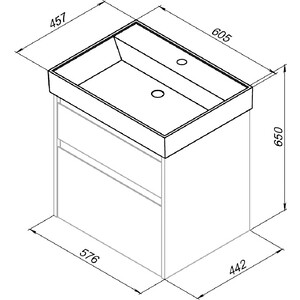 Раковина мебельная Aquanet Латина 60х46 (242905)