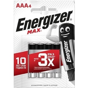 Батарейка ENERGIZER (4 шт) MAX E92/AAA 1,5V
