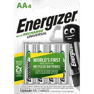 фото Аккумулятор energizer universal nh15/aa 1300 bp4 pre-ch (4 шт) 1,2v