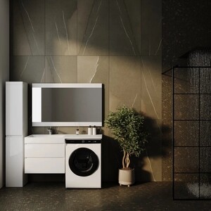 Мебель для ванной Style line Даллас Люкс 68 (130L) подвесная, под стиральную машину, усиленный кронштейн, белая