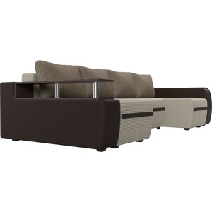П-образный диван АртМебель Ричмонд корфу 02/экокожа коричневый