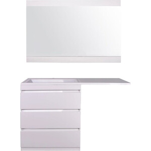 фото Мебель для ванной style line даллас люкс 78 (140l) три ящика, под стиральную машину, белая