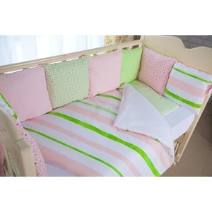 Комплект в кроватку By Twinz с бортиками-подушками 6 пр. Амелия КПБ6-АМЕЛИЯ комплект в кроватку by twinz 6 пр волшебный полет самолет классика
