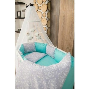 

Комплект для круглой кроватки By Twinz Дамаск мята КПБ7-К.К.-ДАМАСК-МЯТ, Дамаск мята КПБ7-К.К.-ДАМАСК-МЯТ