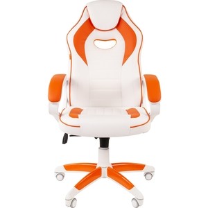 Кресло Chairman Game 16 экопремиум белый/оранжевый Game 16 экопремиум белый/оранжевый - фото 2
