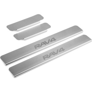 Накладки порогов Rival для Toyota RAV 4 XA30 (2005-2010), нерж. сталь, с надписью, 4 шт., NP.5713.1