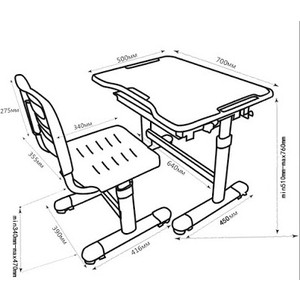 Комплект парта + стул трансформеры FunDesk Sole blue - фото 3