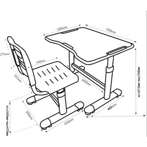 Комплект парта + стул трансформеры FunDesk Sole II grey - фото 3