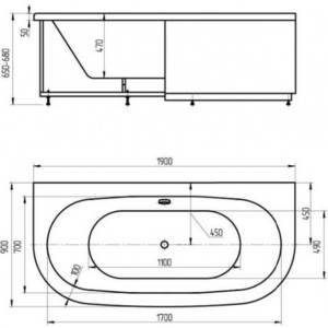 Боковая панель Aquatek 90, левая для ванны Морфей (EKR-B0000009) 90, левая для ванны Морфей (EKR-B0000009) - фото 2