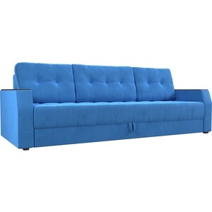 Диван-еврокнижка АртМебель Атлант БС велюр голубой диван еврокнижка артмебель атлант микровельвет бежевый стол с левой стороны