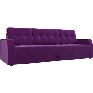 Диван-еврокнижка АртМебель Атлант БС микровельвет фиолетовый диван еврокнижка артмебель атлант микровельвет стол с правой стороны