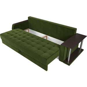 Диван-еврокнижка АртМебель Атлант микровельвет зеленый стол с правой стороны