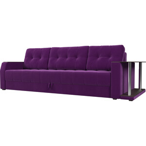 Диван АртМебель Атлант микровельвет фиолетовый стол с правой стороны диван mebel ars атлант фиолет 120 ппу