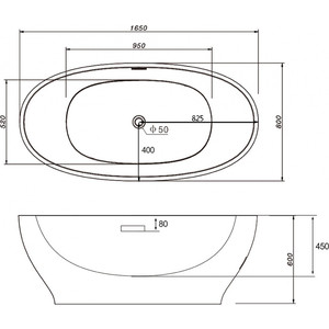 Акриловая ванна Abber 165x80 со смесителем (AB9207, F7514100)