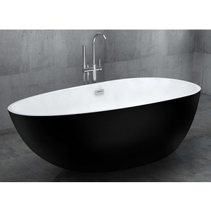 фото Акриловая ванна abber 170x85 отдельностоящая, черная (ab9211b)