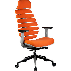 Кресло Riva Chair RCH Shark серый пластик, ткань оранжевая (26-29)