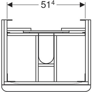 фото Тумба с раковиной geberit smyle square 60 белый глянец (500.352.00.1, 500.229.01.1)