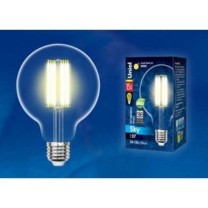 фото Филаментная светодиодная лампа uniel led-g95-15w/3000k/e27/cl pls02wh