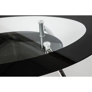 Стол TetChair SADLER (mod. 445) металл/стекло (8мм) хром/черный SADLER (mod. 445) металл/стекло (8мм) хром/черный - фото 3