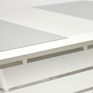 TetChair Стол SCHNEIDER ( mod. 0704 ) мдф high glossy, закаленное стекло, 140/180x80x75 см, белый