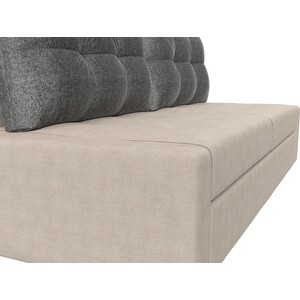 фото Прямой диван лига диванов мартин рогожка бежевый подушки серый