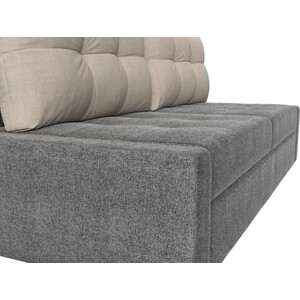 фото Прямой диван лига диванов мартин рогожка серый подушки бежевый