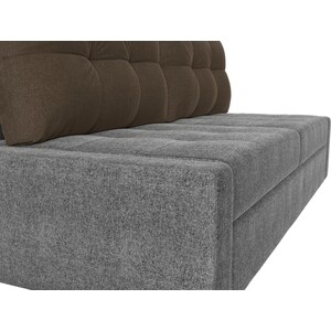 фото Прямой диван лига диванов мартин рогожка серый подушки коричневый
