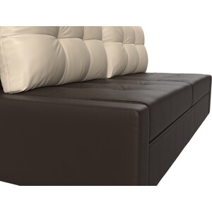 фото Прямой диван лига диванов мартин экокожа коричневый подушки бежевый