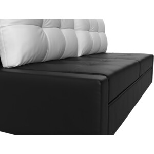 фото Прямой диван лига диванов мартин экокожа черный подушки белый