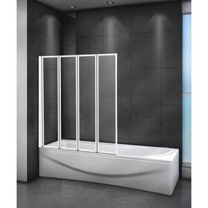 Шторка для ванны Cezares Relax V-4 90x140 прозрачная, серый (RELAX-V-4-90/140-C-Bi) шторка для ванной fixsen белый без колец 180x200 см fx 2501